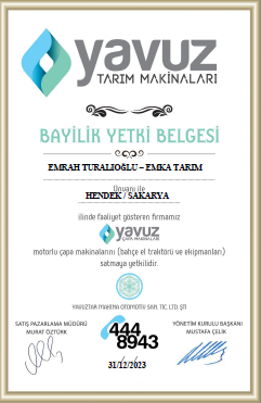 YAVUZ BAYİLİK YETKİ BELGESİ